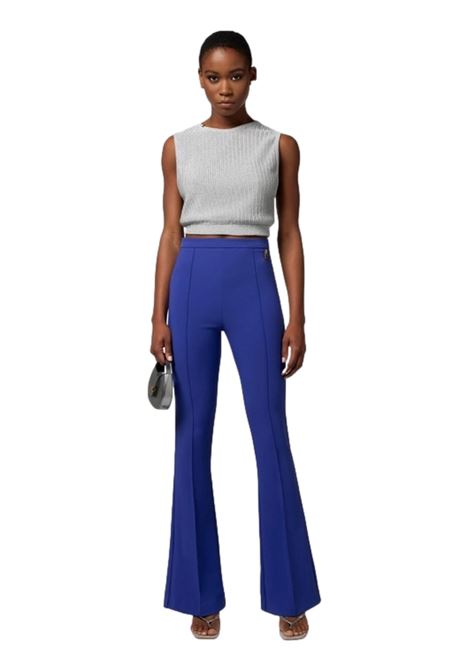 Pantalone palazzo in crêpe stretch con charms ELISABETTA FRANCHI | Pantaloni | PA02641E2828